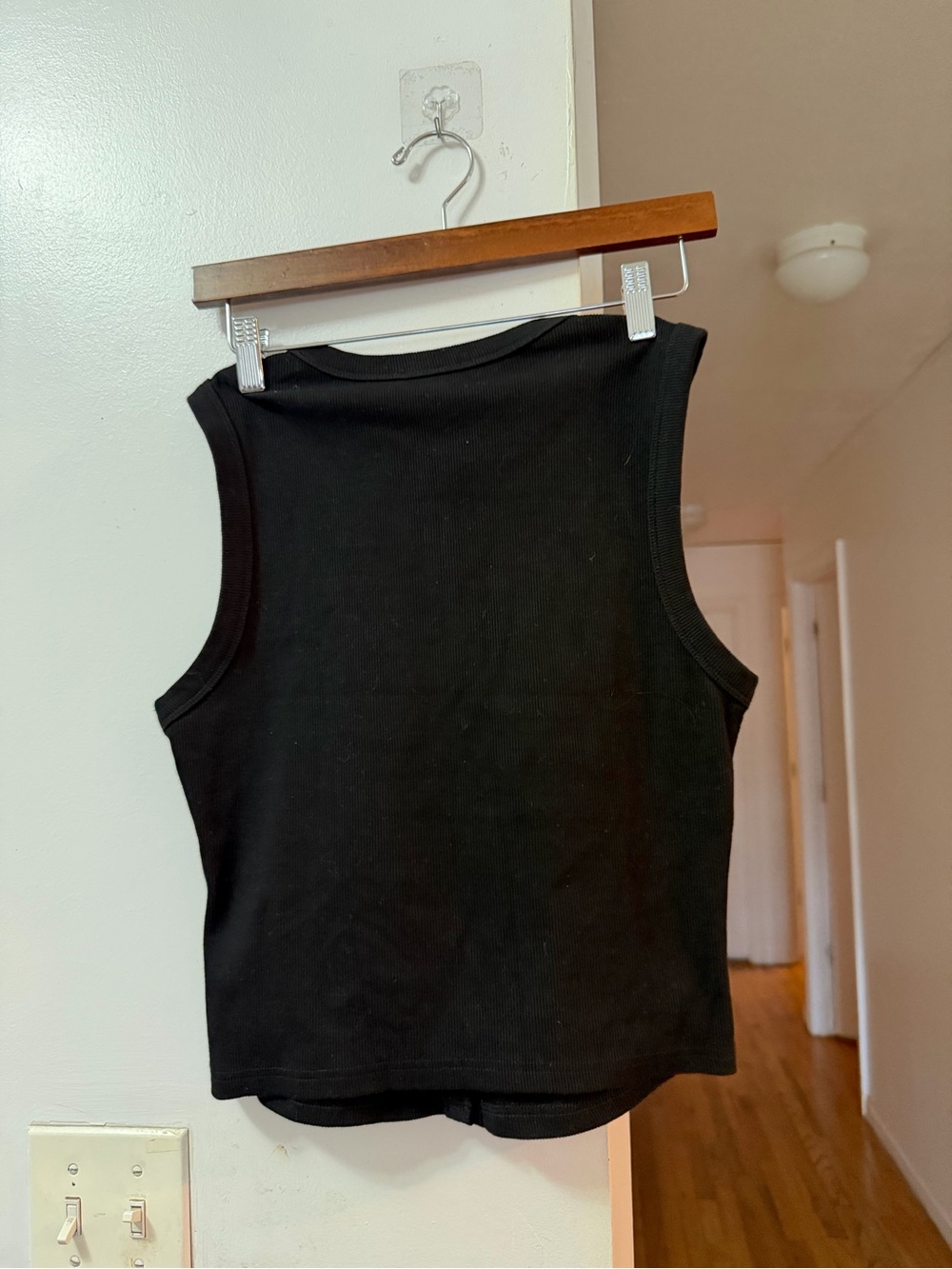 Edikted Black Ribbed Button-Front Tank - Picture 3 of 3